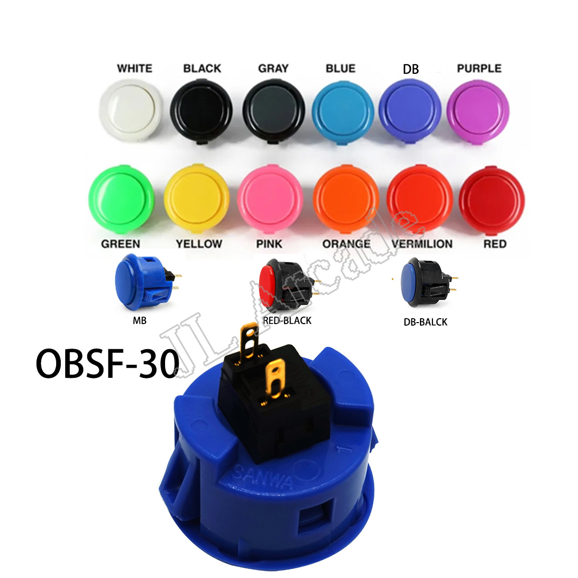 50 pcs Official Original OBSF-30 Sanwa Push Button for Coin Operated Arcade Game cabinet parts accessories