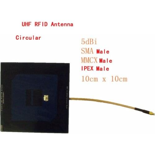 902-928MHz 5dbi Circular UHF RFID antenna with SMA Male/MMCX Male/IPEX Male 10*10cm PCB antennas UHF reader external antenna
