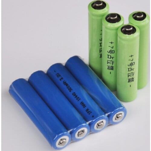 4PCS IFR 3.2v 10440 LiFePo4 rechargeable battery 500mah AAA lithium ion cell + 4pcs fake battery for digital camera toys