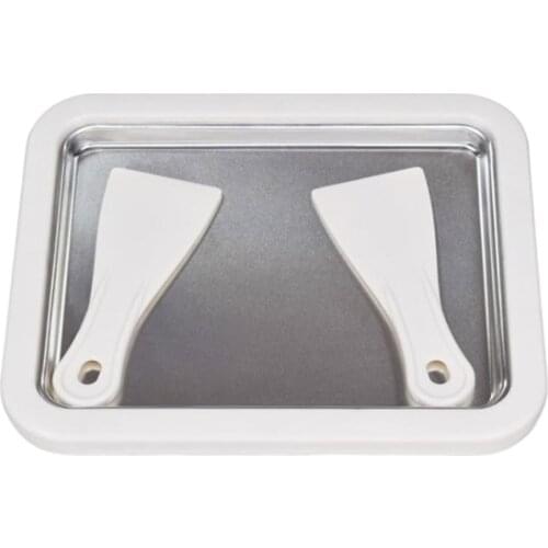 Ice Cream Maker, Instant Ice Cream Rolled Pan with 2 Spatulas Fruit Sorbet Frozen Yogurt Homemade Freezer Plate for Family Use