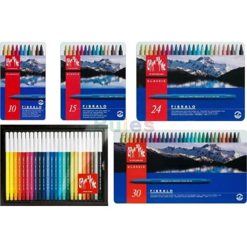 Caran d'Ache Fibralo Fibre Tipped Pens,Sets of 10 / 15 / 24 / 30 All Available,Bright, transparent colours ,Art supplies