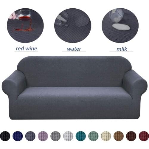 Polar Fleece Sofa Cover Universal Waterproof Couch Covers Solid Color Elastic Slipcover Non-slip Full Wrap Sofa Seat Covering