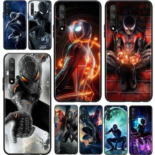 Marvel Dark Spider Man For Huawei Honor 10 20 30 10i 20i 30i 10X V20 V30 20S 30S 30i X10 Pro Plus Lite Black Phone Case