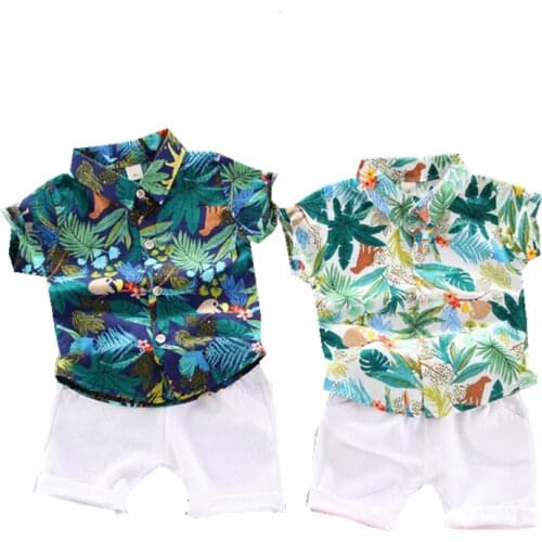 2021 Boys Summer Clothes Sets Children Fashion Cotton Shirts Shorts 2pcs Tracksuits For Baby 1 To 5 Years Toddler Birthday Suit