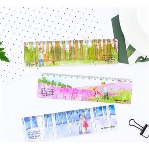 DL Hobby pupil cartoons 15cm children plastic ruler lovely creative stationery single foot 75181