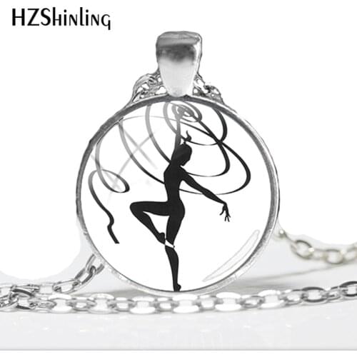 2018 NEW Gymastics Glass Dome Photo Pendant Necklace Beautiful Gymnastics Photo Art Printed Photo Pendant Jewelry HZ1