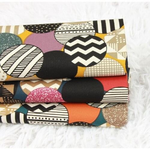 Half Yard Thicken Cotton Fabric With Geometric Print Handmade DIY Bag Garment Dress Children Cloth 100% Cotton T1222