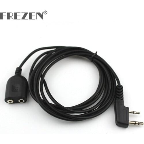 Walkie Talkie K type 2 Pin Speaker Mic Microphone Headset Earpiece Male to Female Extension Cord Cable for Kenwood BaoFeng UV-5R