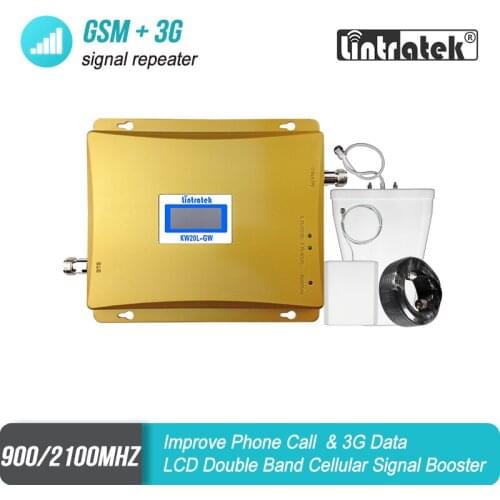 LCD Display Mobile Signal Repeater GSM 900mhz 3G WCDMA 2100mhz Dual Band GSM 900 3G UMTS 2100 Cell Phone Booster Amplifier 52
