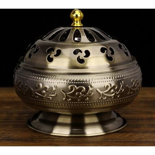Sandalwood Furnace Coil Incense Box Censer Alloy Incense Burner Buddha With Incense Holder Antique Incense Burner