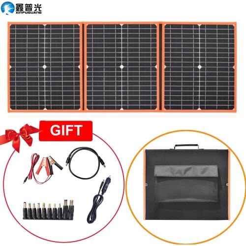 18V 60W Solar Panel Foldable USB DC Output Solar Charger Portable Folding Panels Solar Kit For Phone Car 12V Battery Charge