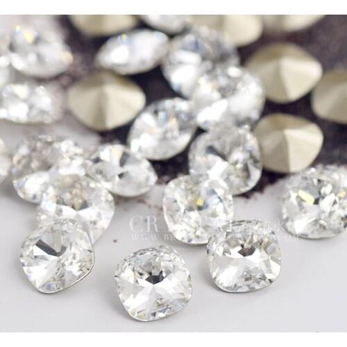 Wedding dress Deco 4470 Square Shape Cushion fancy Stones 8mm Crystals From Austria For Nail Art Jewelry DIY Making Accessories