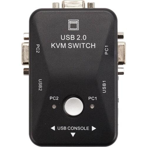 Usb Kvm Switch Switcher 2 Port Vga Svga Switch Box Usb 2.0 Mouse Keyboard 1920X1440 Switch Box