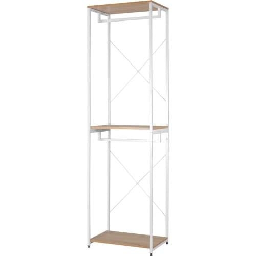 Clothes Rack with Shelf Shoe Rack Stable Hanging Shelf Floor Hanger Storage Wardrobe Clothing Drying Racks Organizer