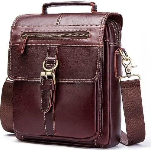 High Quality Unique Shoulder Bag Retro Casual Mens First Layer Cowhide Flip Crossbody Bag Leather Mens Bag
