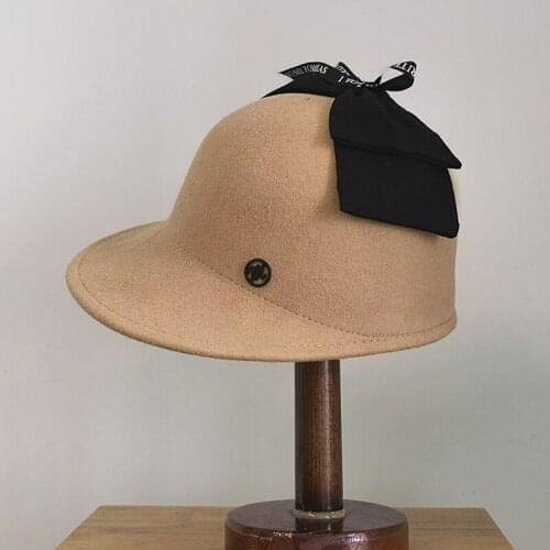 Japanese Woolen Autumn And Winter New Letter Bow Retro Cap Baseball Cap Equestrian Hat Felt Hat Bone Chapeu Fedora