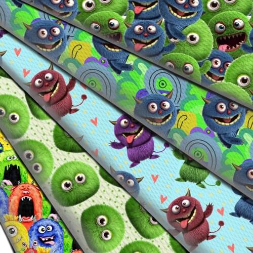1/2yard Monster Print Spandex Fabric Bullet Textured Liverpool 4 Way Stretch Spandex Knit Fabric For Baby HeadWrap Bummies