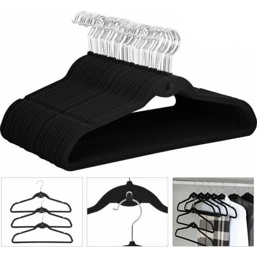 10/20Pcs Non Slip Velvet Suit Clothes Hangers Wardrobe Home Organizer 2019ing
