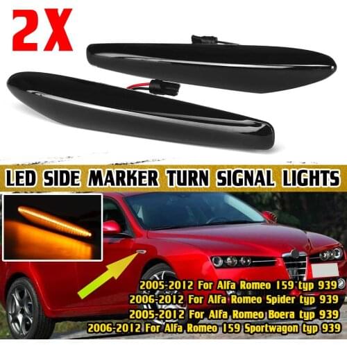 2pcs LED Side Marker Repeater Light For Alfa Romeo 159 Sportwagon Boera Spider typ 939 2005 2006-2012 Turn Signal Lights Lamp