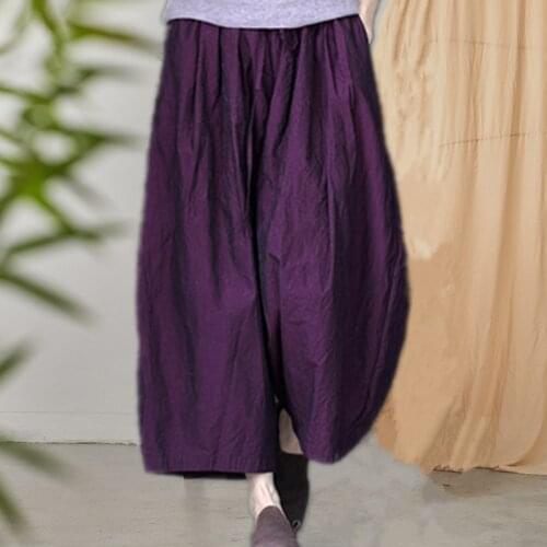 20 High Density Refined Cotton Degree Of Tightness Waist Pull Rope Exceed Easy Low Crotch Wide Leg Pants 90223 h200426
