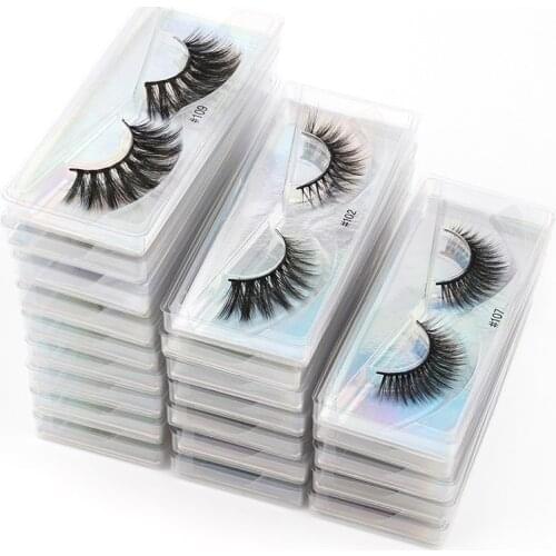 Faux Mink Eyelashes 4/10/100 PCS Wholesale Items Lashes Pack Bulk Fluffy Volume Natural Wispy Medium Length False Eyelashes Soft