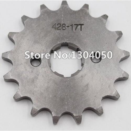428 17 TOOTH 17T DRIVE FRONT COUNTER ENGINE SPROCKET SDG SSR 110 125 PIT DIRT BIKE ATV Lifan YX Loncin 17MM SHAFT