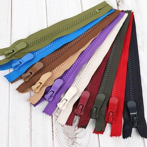 5pcs Meetee 20cm 8# Resin Single Open Closed End Zipper Color Auto Lock for Clothing Luggage Bag Zips Coat Sewing Accessories