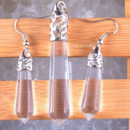 Free Shipping New without tags Fashion Jewelry Sets Zinc Alloy Clear Crystal Earrings Pendant Bead RK1672