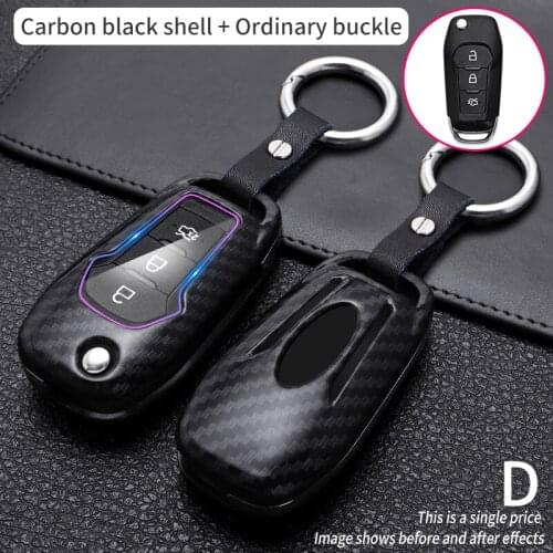 Case Car Key Cover For Ford Fusion Fiesta Escort Mondeo Everest Ranger Accessories Car Keychain Key Cover Cap Holder Protect Set