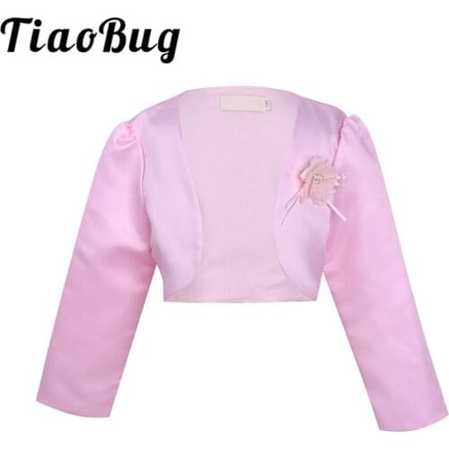 Tiaobug High Quality Beige/Ivory Kids Wedding Wrap Flower Girl Bolero Shawl 2020 Wedding Children Wedding Jackets 1-9years