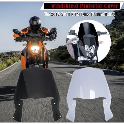 For KTM Duke 690 Windshield Flyscreen Fly Screen Windscreen Protector Wind Deflector For Duke690 2018 2017 2016 2015 14 13 2012