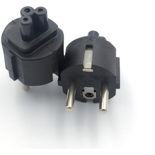 European CEE7/7 Schuko 2 Round Pins TO IEC320 C5 Recetacle Power Plug Convertor ,EU-C5 AC Adapter For Laptop