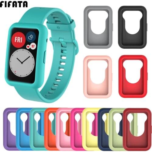FIFATA Soft TPU Protection Silicone Full Case Cover For Huawei Watch FIT Smart Watch Protective Sleeve Shell Sport Accessories