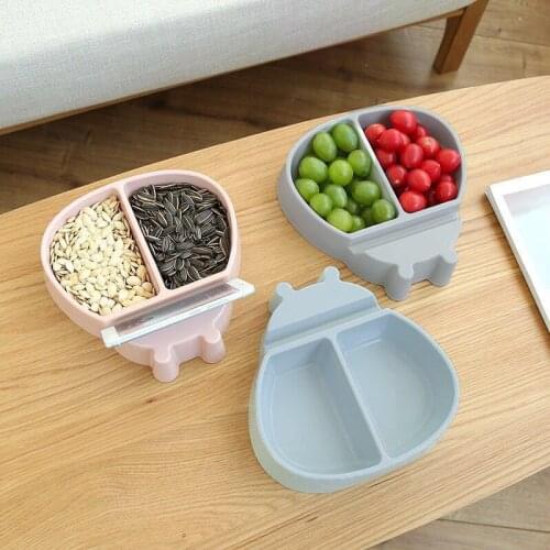 Creative BPA Free Plastic Snack Fruit Plate Lazy Storage Bowls With Phone Holder