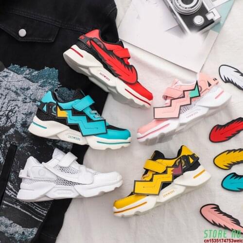 Spring Summer Sneakers Boys Girl Fashion Single Tennis Shoes Child Breathable Outdoor Running Shoes Baby Red Zapatillas Kids