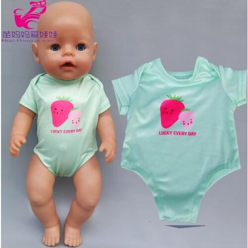 18 Inch 43cm Born Baby Doll Pink Dress with Underpants 18" 45 Cm Girl Boy Doll Clothes Shirt and Jeans Pants