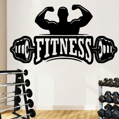 Hot Fitness Room Quote Wall Stickers Vinyl Decal For Living Room Poster Bedroom Decals Wallpaper Adesivo De Parede