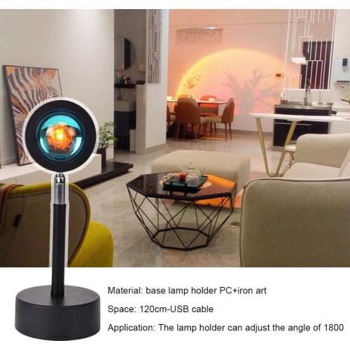 New Sunset Projection Led Light Rainbow Atmosphere Lamp Creative Background Wall Decoration Projector Lamp for Living Room