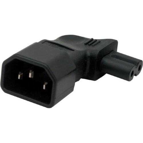 IEC 320 C14 to C7 Right angle Plug adapter IEC C7 to C14 3pin male to 2pin female changer adapter