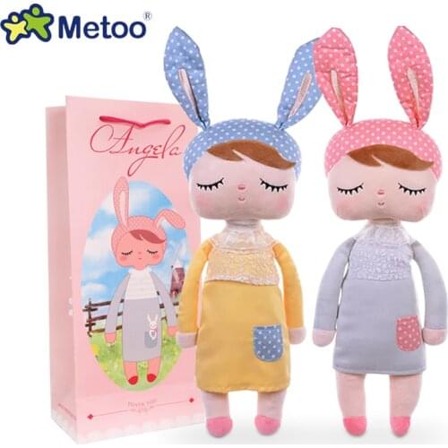 Metoo Angela Rabbit plush Doll with Paper Gift bag Boxed Stuffed Animals toys deer ballet Sleep dolls Kids Birthday Christmas