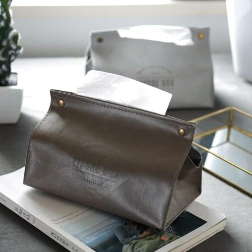 Portable Leather Tissue Box Container Towel Napkin Paper Container Cute Paper Towel Napkin Case Pouch Holder for Home Decoration