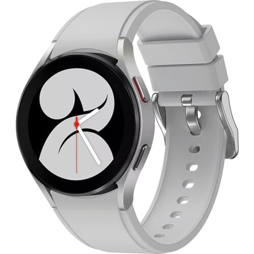 20mm Silicone Watchband for Samsung Galaxy Watch4 40mm 44mm Smart Watchband Soft Sports Strap with Steel Buckle