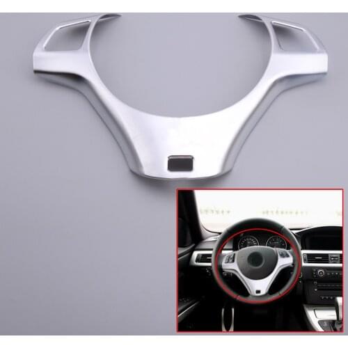 Silver Steering Wheel Trim Cover Moulding Fit For BMW 3 Series E90 2005 2006 2007 2008 2009 2010 2011 2012