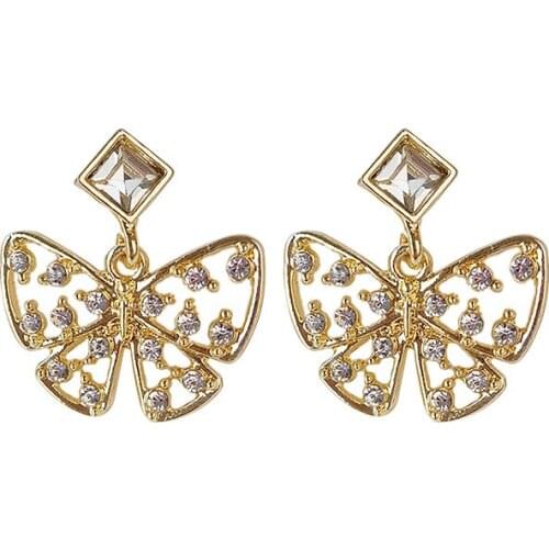 New Jewelry Fashion Statement Exaggerated Butterfly Design With Crystal Earrings Kolczyki Earrings For Women