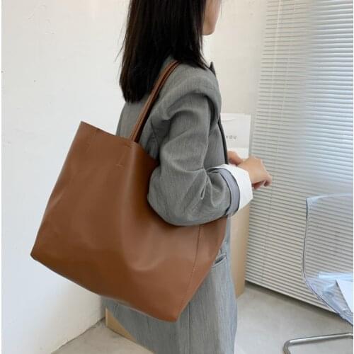 Spring Autumn Large Capacity Bag Female 2021 New Tote Bag Versatile One Shoulder Hand Bag Shopping Bag Malls Supermarkets Brow