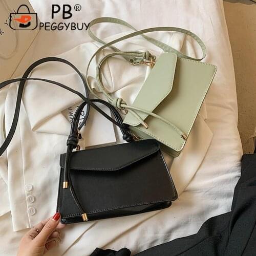 Vintage Women Bag PU Leather Shoulder Crossbody Ladies Solid Color Flap Purse Mini PU Leather Shoulder Bags for Women