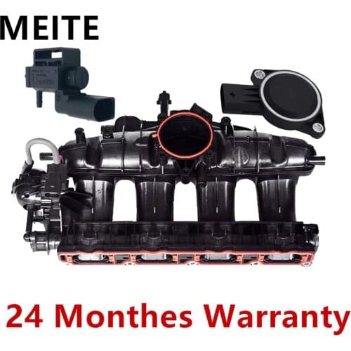 06J133201 Engine Intake Manifold With Solenoid Valve+Sensor Set For Audi A3 Q3 For VW Golf Passat For Skoda 1.8T/2.0T 07L907386