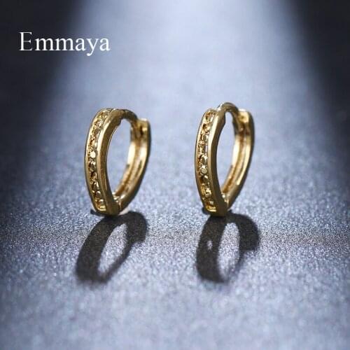 Emmaya Simplicity Style Modern Deign For Women&Girls Gold Color Fancy Zirconia Earring In Fashion Trend Attractive Party Gift