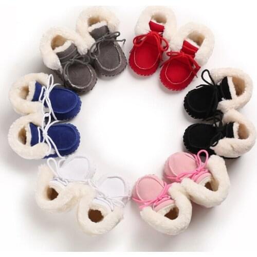 Winter Multicolor Mid-tube Plus wool Warm Boots For Men And Women Baby Toddler Shoes Semi Rubber-Soled Non-slip Shoes