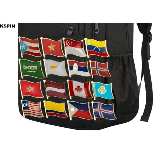 Flag Pins Country Flag Badge Flag Brooch National Flag Lapel Pin International Travel Pins Collections 1Pcs